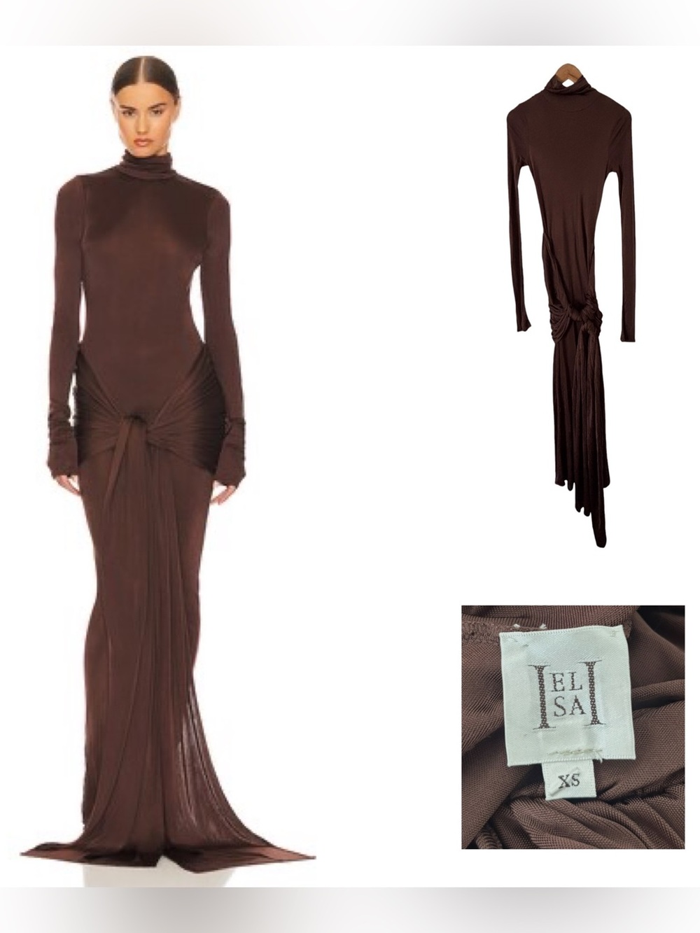 Helsa Slinky Jersey Sarong Maxi Dress